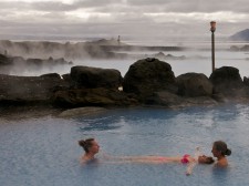 Séance de détente dans les bains d'eau chaude