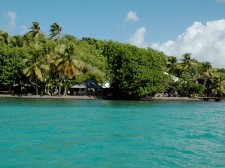 Un des deux hôtel sur un îlet en Martinique