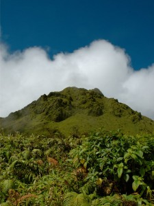 Le sommet dégagé de la Montagne Pelée en Martinique