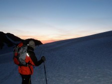 Le glacier du Trient à la lampe frontale