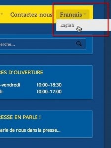 Le sélecteur de langue du site