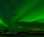 Aurora Borealis on the Lake Myvatn in Iceland