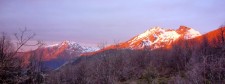 Coucher de soleil sur le cerro El Morillo (Chili)