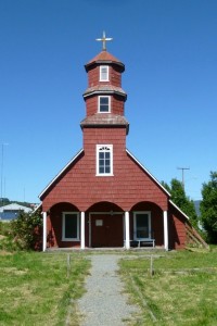 Une église typique de l'île de Chiloé (Chili)